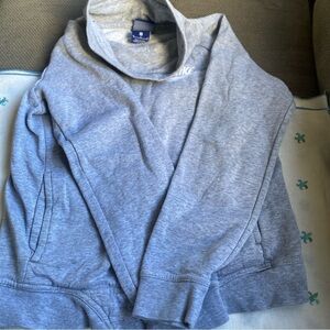 Women Nike M Sweatshirt Grey Pockets Mock Neck  Great Shape